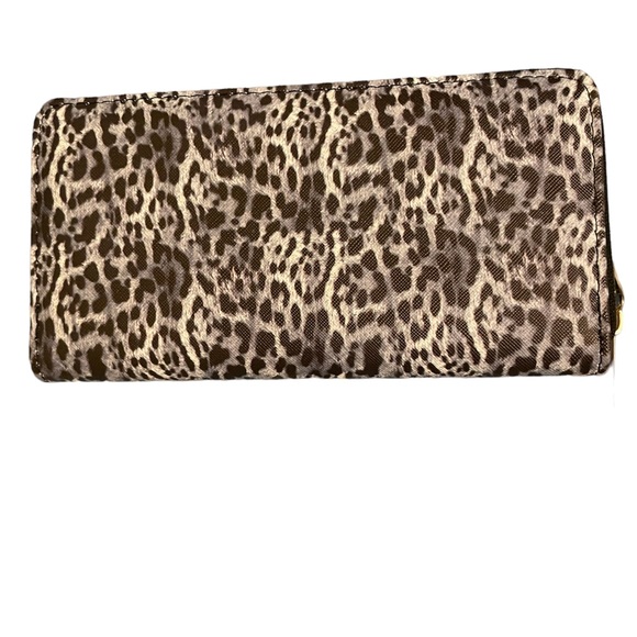 Handbags - Blue leopard print zip around wallet